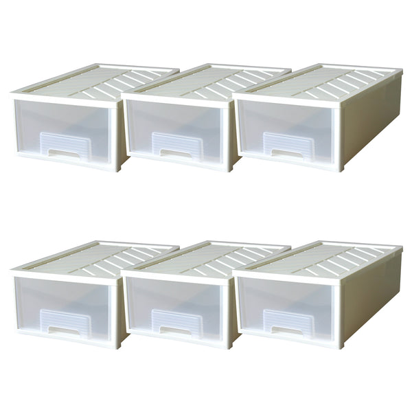 整理整頓や収納を手軽に行いたい方にぴったりな、浅型収納ケースの6個セットです。